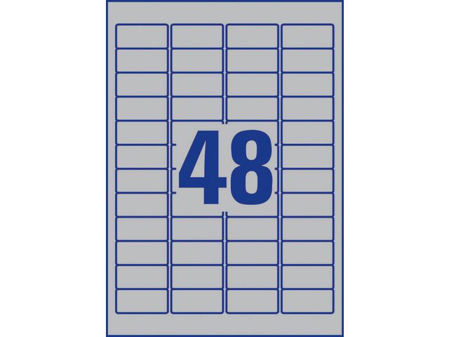 Etikett AVERY 45,7x21,2mm silver 960/fp